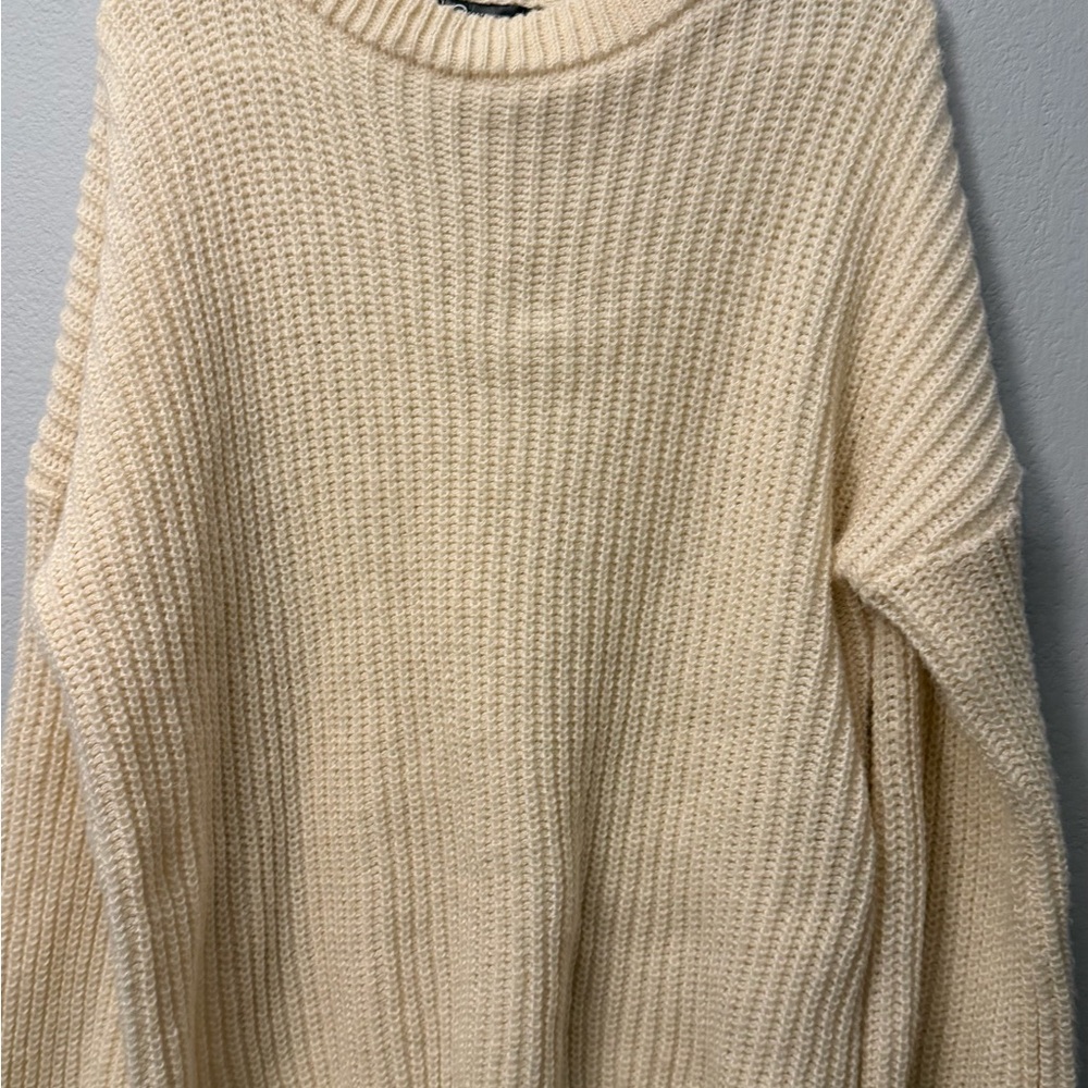 Elegant Cream Knit Sweater